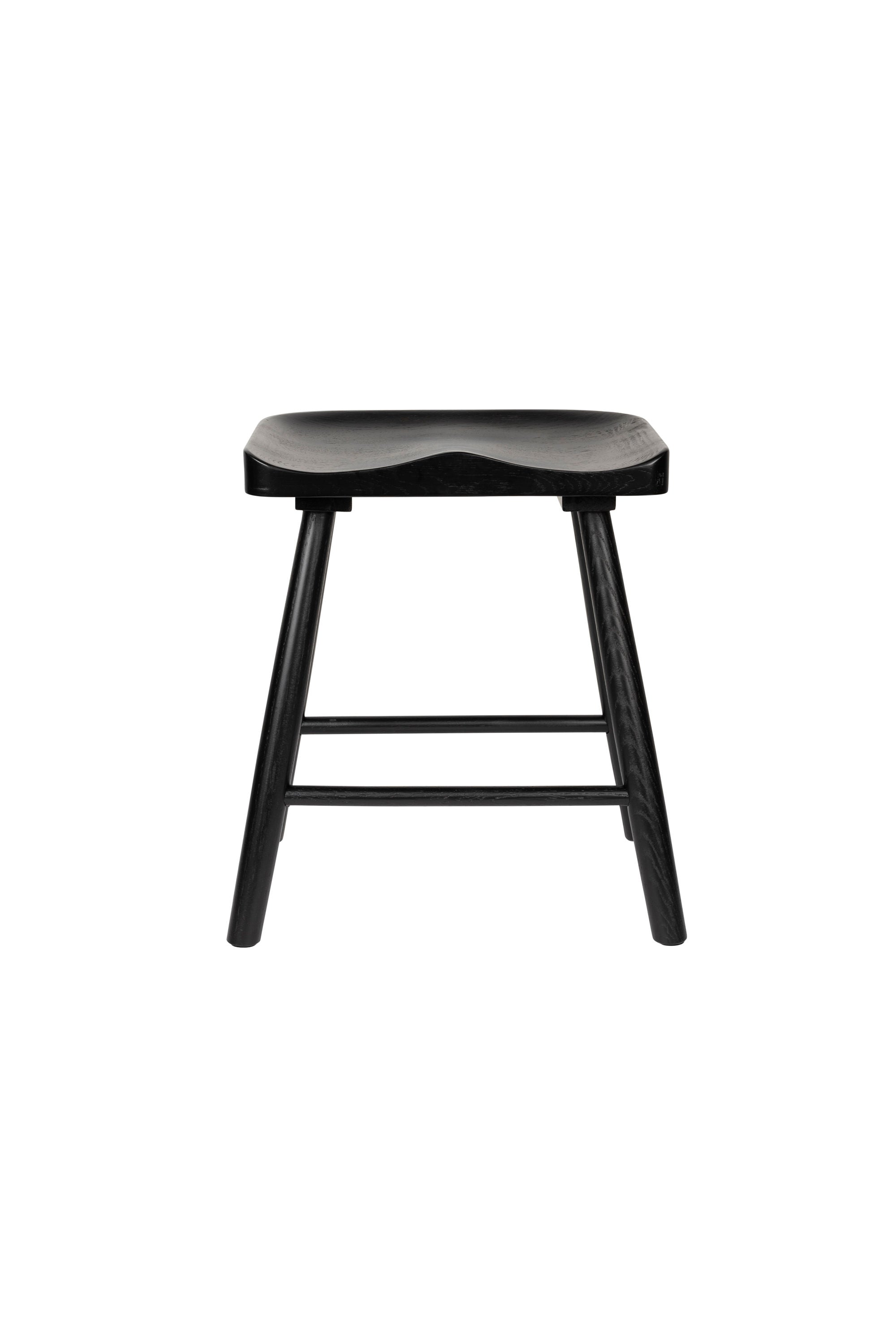 Vander Black Oak Wood Low Stool